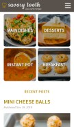 How savorytooth.com looks like on a mobile device such as an iPhone.