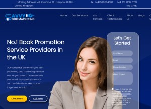 How savvybookmarketing.co.uk looks like on a tablet such as an iPad.
