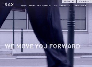 How saxllp.com looks like on a tablet such as an iPad.