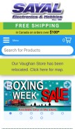 How sayal.com looks like on a mobile device such as an iPhone.