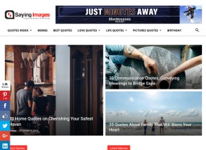 How sayingimages.com looks like on a tablet such as an iPad.