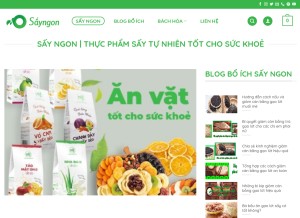 How sayngon.com looks like on a tablet such as an iPad.