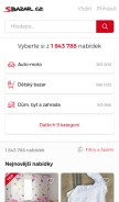 How sbazar.cz looks like on a mobile device such as an iPhone.