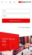 How sbb.ch looks like on a mobile device such as an iPhone.