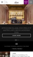 How sbe.com looks like on a mobile device such as an iPhone.