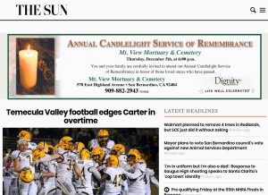 How sbsun.com looks like on a tablet such as an iPad.