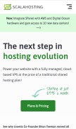 How scalahosting.com looks like on a mobile device such as an iPhone.