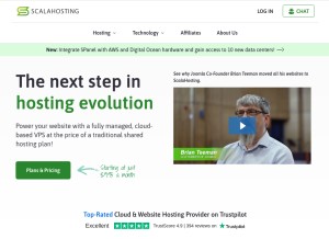 How scalahosting.com looks like on a tablet such as an iPad.