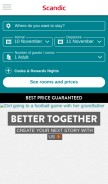 How scandichotels.com looks like on a mobile device such as an iPhone.