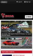 How scca.com looks like on a mobile device such as an iPhone.