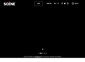 How scene.ca looks like on a tablet such as an iPad.