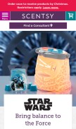 How scentsy.com looks like on a mobile device such as an iPhone.