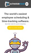 How schedulehead.com looks like on a mobile device such as an iPhone.