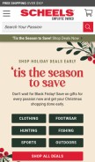 How scheels.com looks like on a mobile device such as an iPhone.