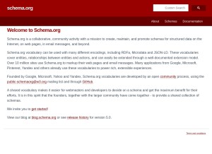 How schema.org looks like on a tablet such as an iPad.