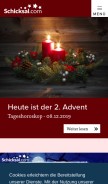 How schicksal.com looks like on a mobile device such as an iPhone.