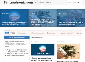 How schizophrenia.com looks like on a tablet such as an iPad.
