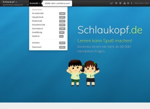 How schlaukopf.de looks like on a tablet such as an iPad.