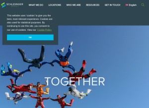 How schlesingerassociates.com looks like on a tablet such as an iPad.