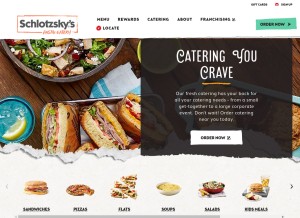 How schlotzskys.com looks like on a tablet such as an iPad.