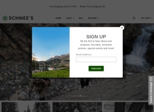 How schnees.com looks like on a tablet such as an iPad.