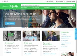 How schneider-electric.us looks like on a tablet such as an iPad.