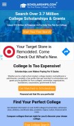 How scholarships.com looks like on a mobile device such as an iPhone.