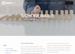 How schonemail.nl looks like on a tablet such as an iPad.