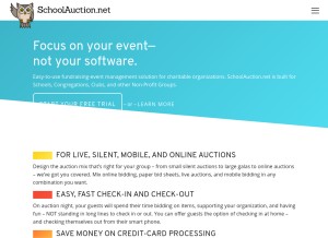 How schoolauction.net looks like on a tablet such as an iPad.