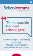 How schoolcomms.com looks like on a mobile device such as an iPhone.