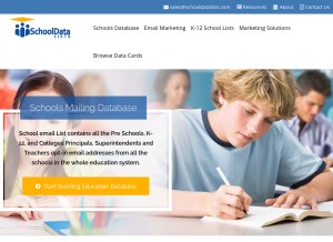 How schooldatalists.com looks like on a tablet such as an iPad.