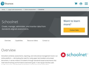 How schoolnet.com looks like on a tablet such as an iPad.
