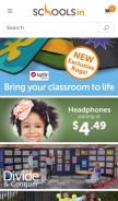 How schoolsin.com looks like on a mobile device such as an iPhone.