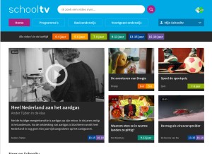 How schooltv.nl looks like on a tablet such as an iPad.