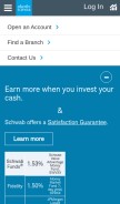 How schwab.com looks like on a mobile device such as an iPhone.