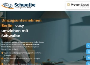 How schwalbe-umzuege.de looks like on a tablet such as an iPad.