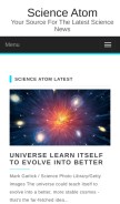 How scienceatom.com looks like on a mobile device such as an iPhone.