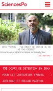 How sciences-po.fr looks like on a mobile device such as an iPhone.