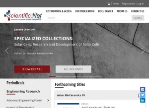 How scientific.net looks like on a tablet such as an iPad.