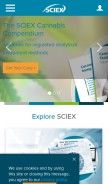 How sciex.com looks like on a mobile device such as an iPhone.