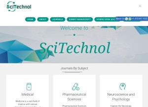 How scitechnol.com looks like on a tablet such as an iPad.