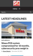 How scmagazine.com looks like on a mobile device such as an iPhone.