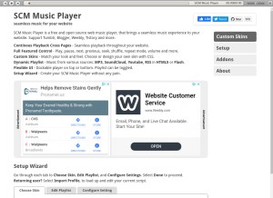 How scmplayer.co looks like on a tablet such as an iPad.