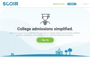 How scoir.com looks like on a tablet such as an iPad.