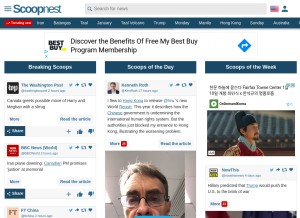 How scoopnest.com looks like on a tablet such as an iPad.