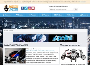 How scooter-system.fr looks like on a tablet such as an iPad.