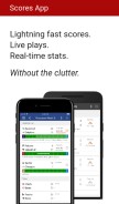How scoresapp.com looks like on a mobile device such as an iPhone.
