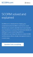 How scorm.com looks like on a mobile device such as an iPhone.