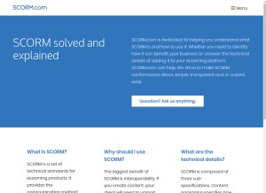 How scorm.com looks like on a tablet such as an iPad.