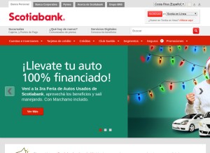 How scotiabankcr.com looks like on a tablet such as an iPad.
